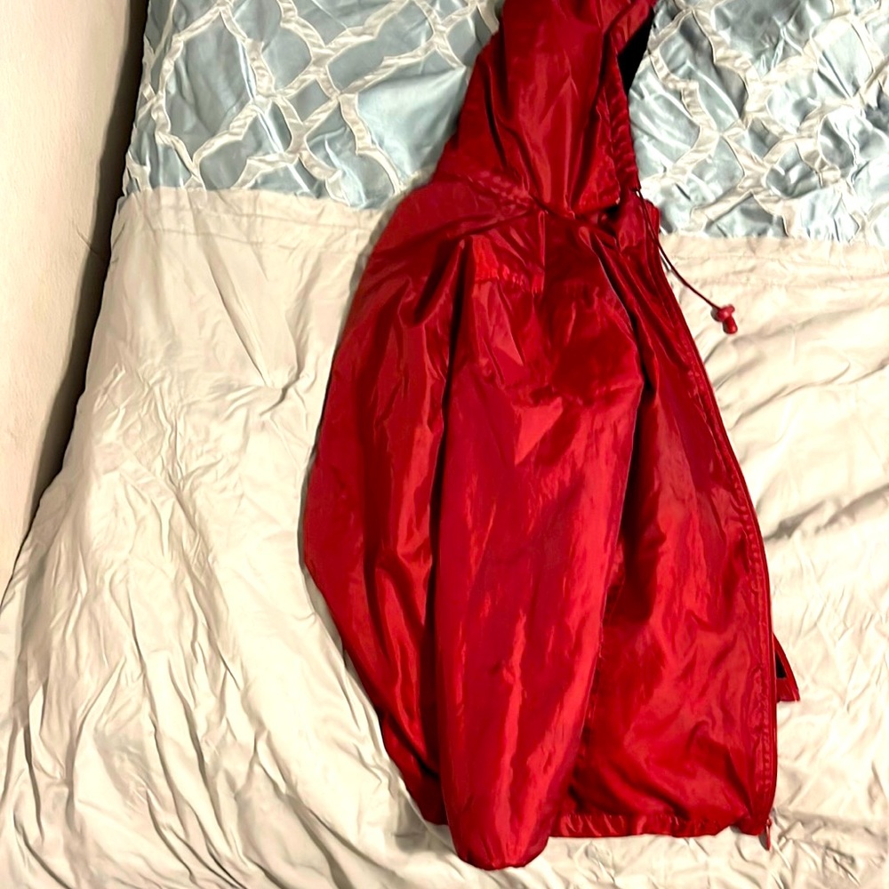 Red warm windbreaker hoodie